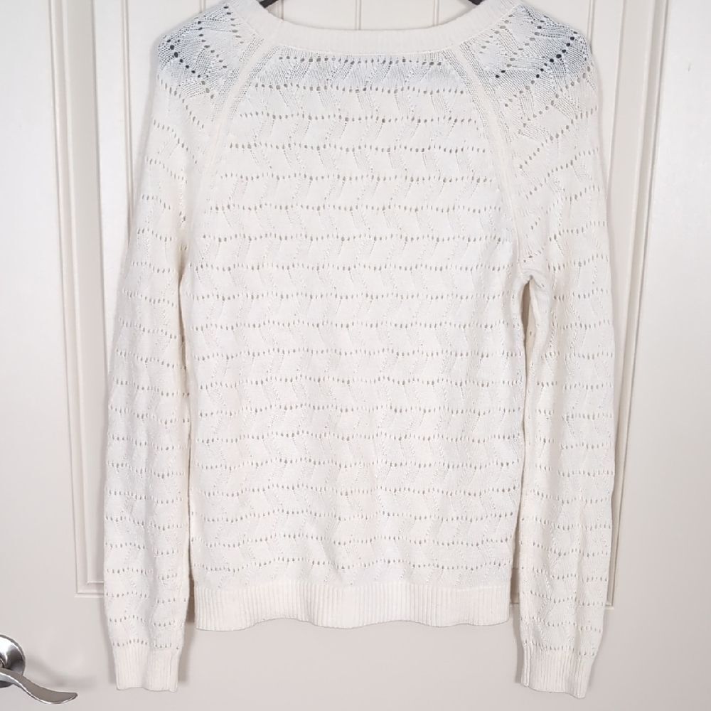 NWT LOFT Women's Cream Knit Sweater - Picture 6 of 8